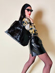 Shopping bag in vernice nera