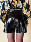 Leather short in vernice nera “Fendi”
