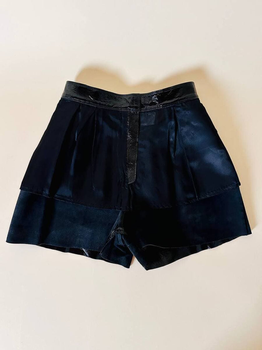 Leather short in vernice nera “Fendi”