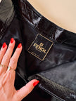 Leather short in vernice nera “Fendi”
