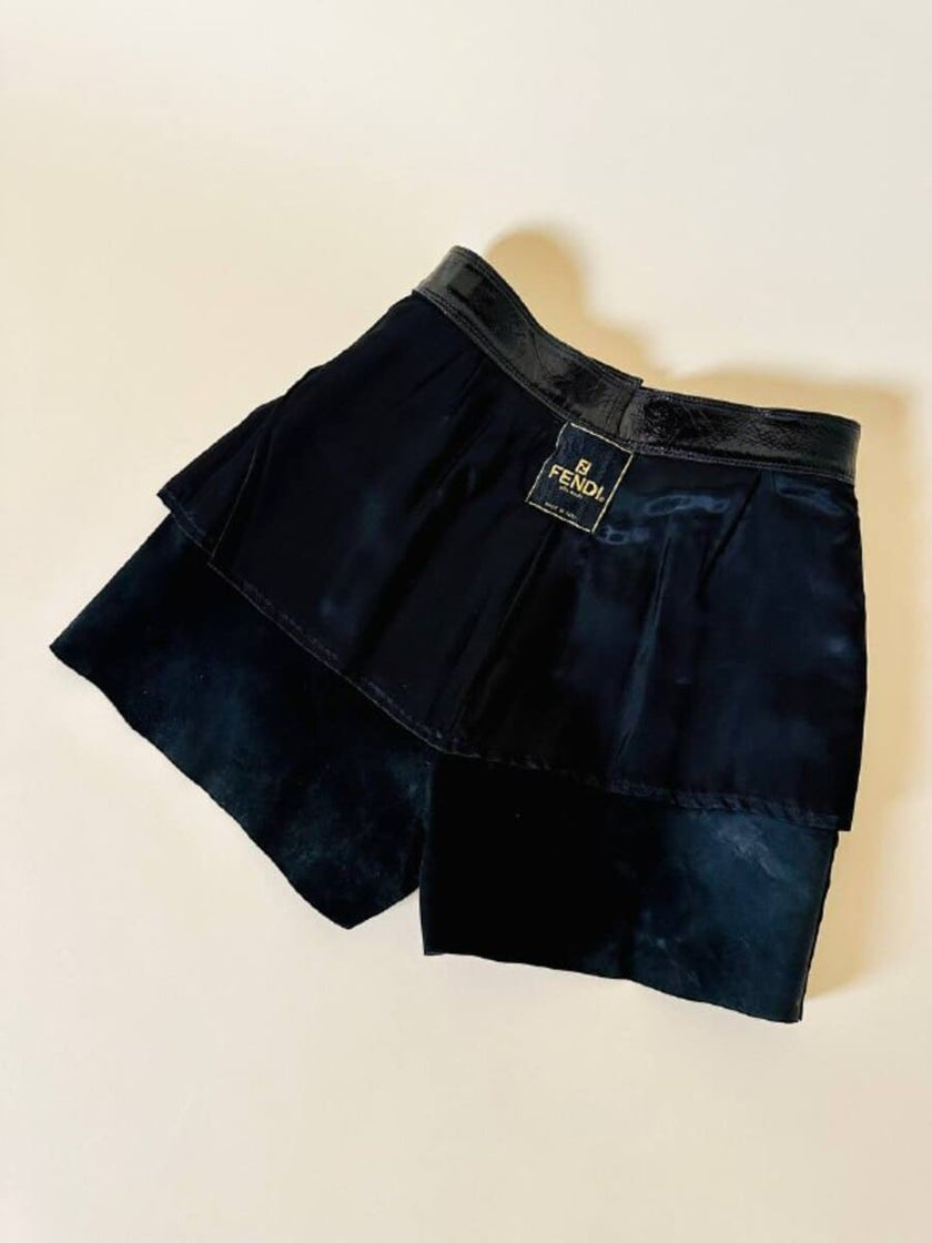 Leather short in vernice nera “Fendi”