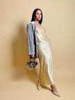 Slip dress in seta champagne by Malizia