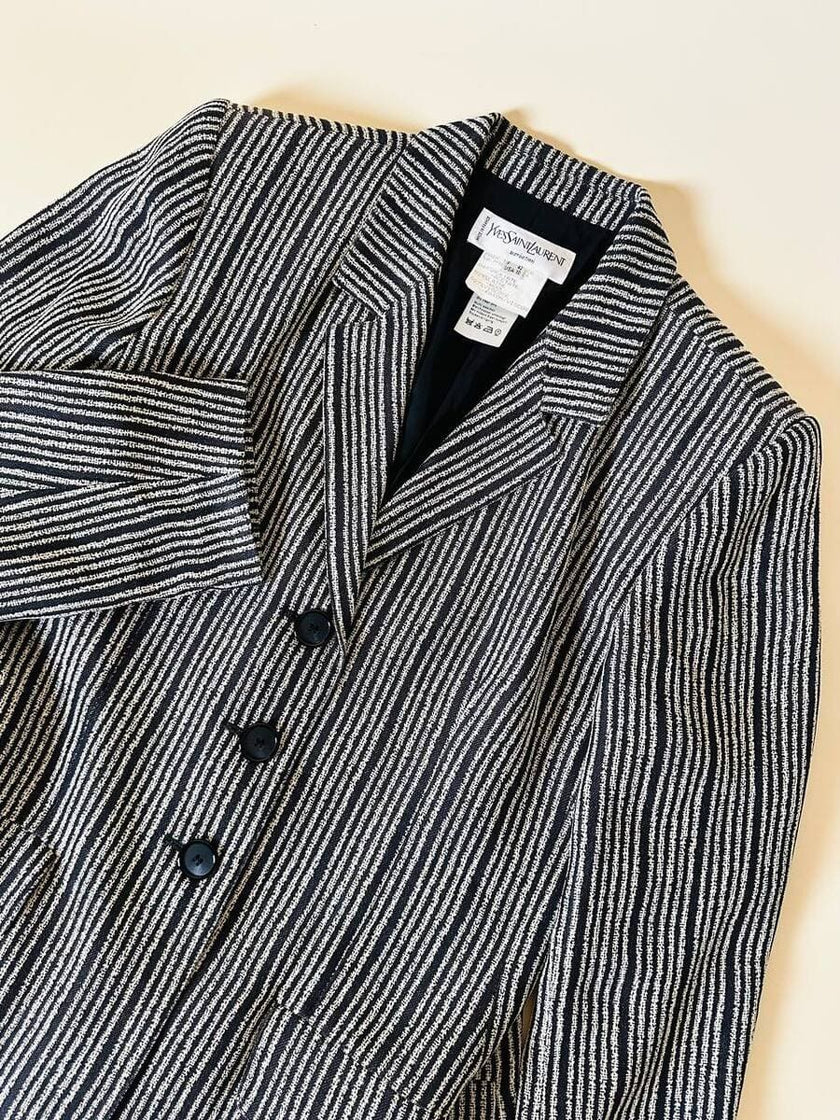 Tailleur a righe bianche e nere “Yves Saint Laurent”
