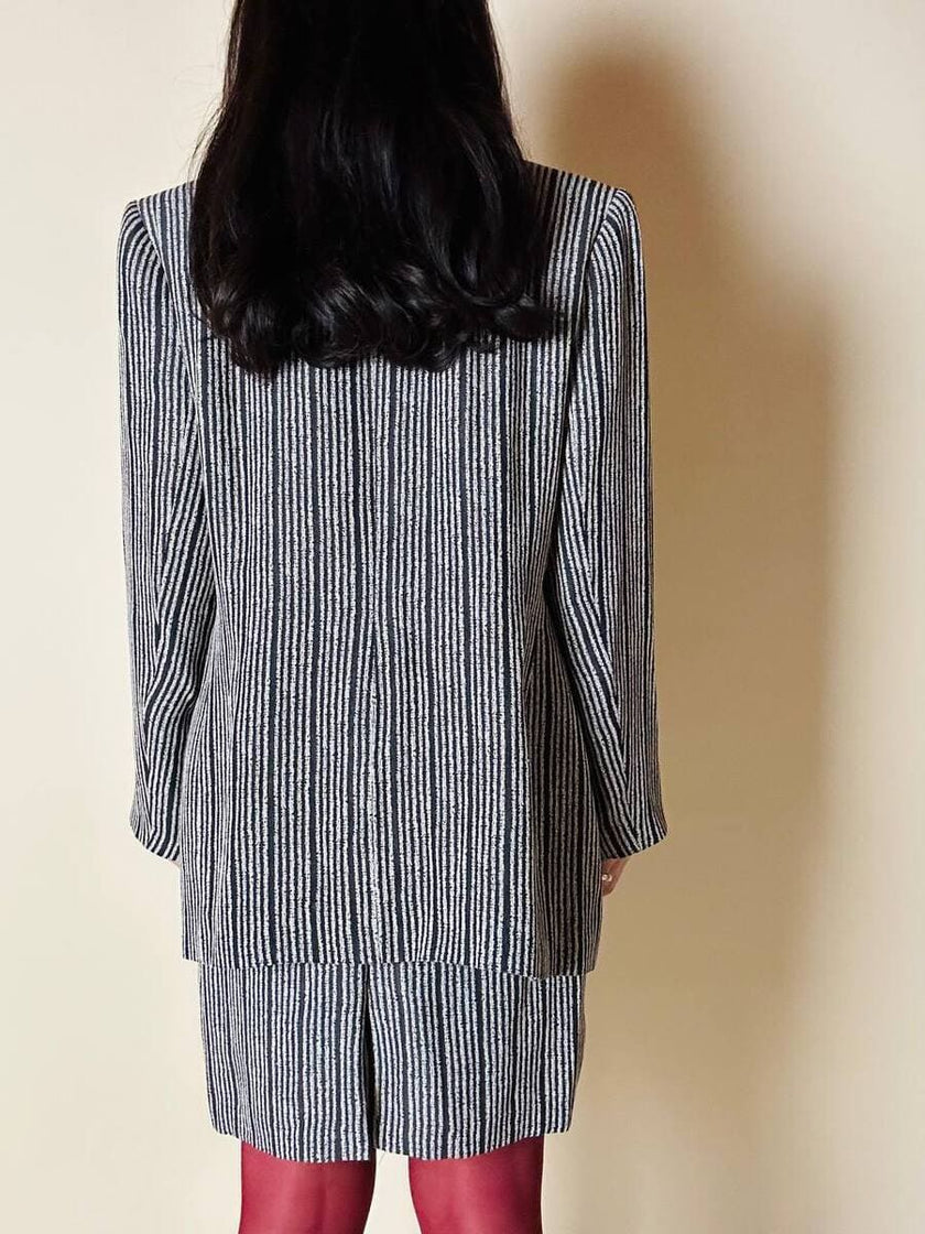 Tailleur a righe bianche e nere “Yves Saint Laurent”