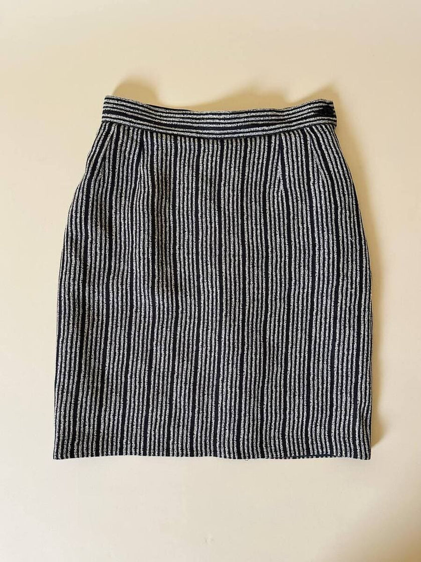 Tailleur a righe bianche e nere “Yves Saint Laurent”