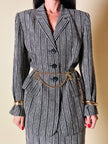 Tailleur a righe bianche e nere “Yves Saint Laurent”