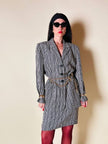 Tailleur a righe bianche e nere “Yves Saint Laurent”