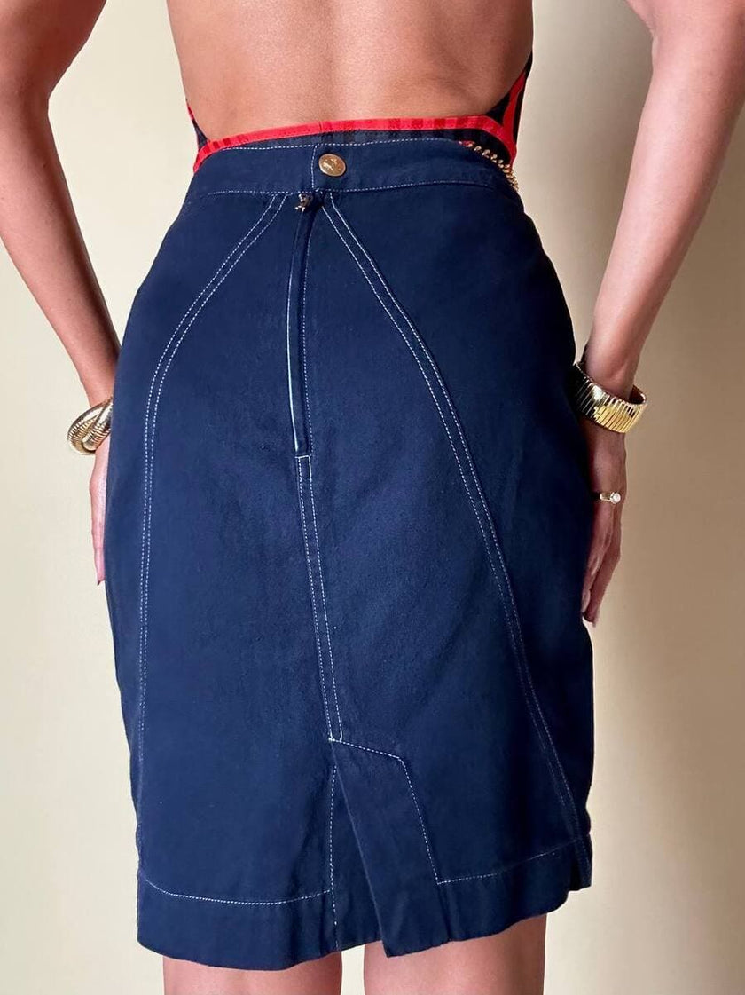 Tailleur in cotone blu “Fendi”