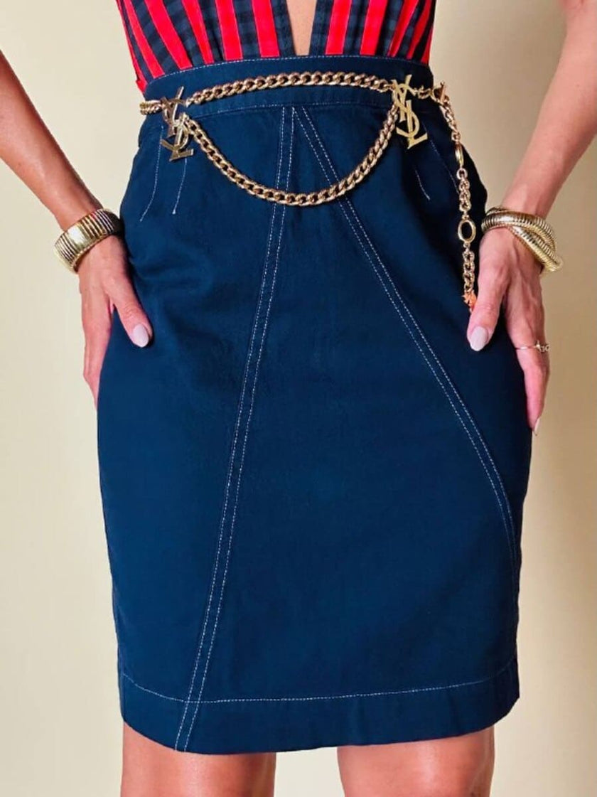 Tailleur in cotone blu “Fendi”