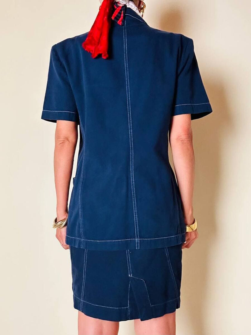 Tailleur in cotone blu “Fendi”