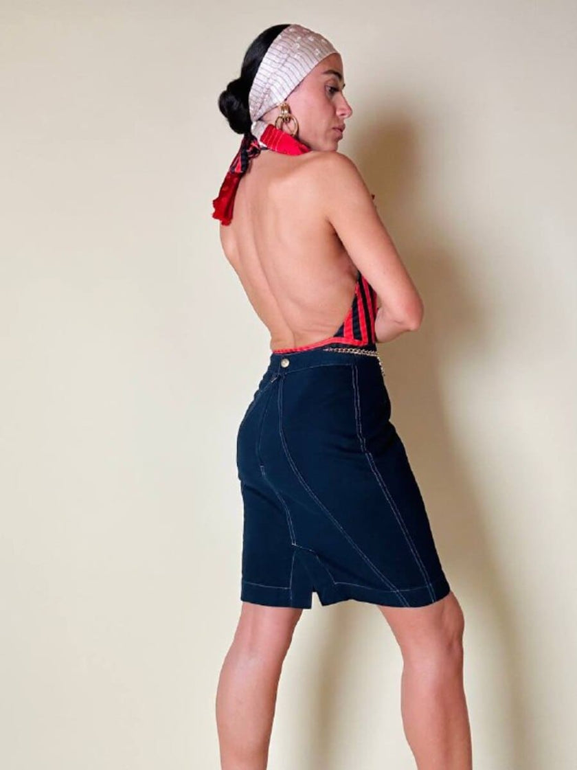 Tailleur in cotone blu “Fendi”