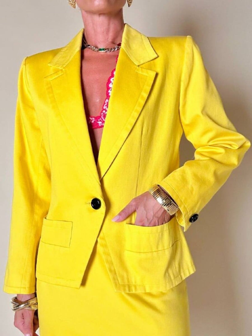 Tailleur in cotone giallo “Yves Saint Laurent”
