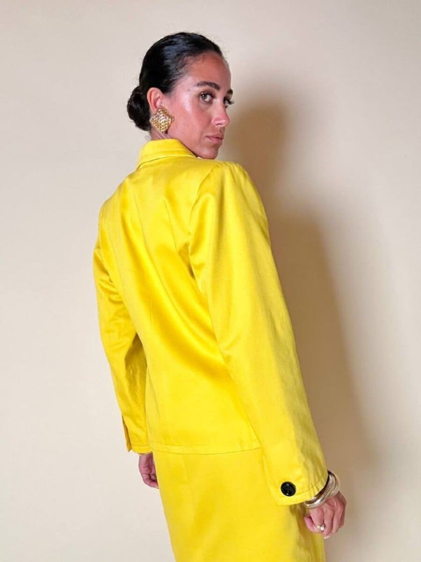 Tailleur in cotone giallo “Yves Saint Laurent”