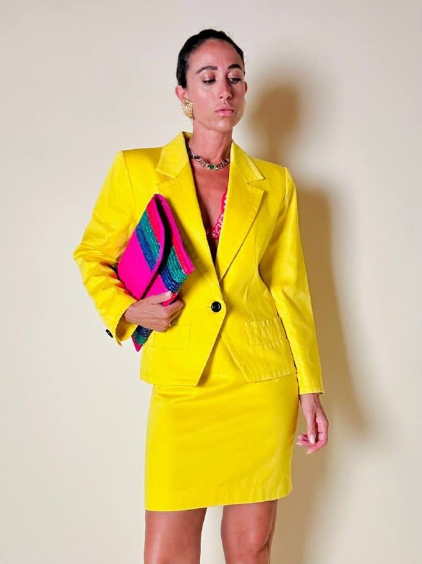 Tailleur in cotone giallo “Yves Saint Laurent”