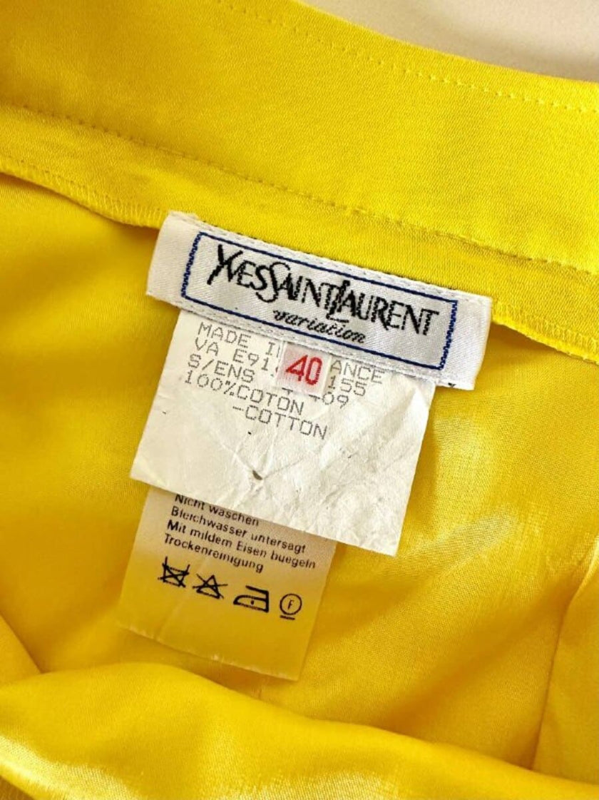 Tailleur in cotone giallo “Yves Saint Laurent”