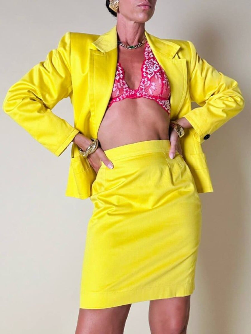 Tailleur in cotone giallo “Yves Saint Laurent”