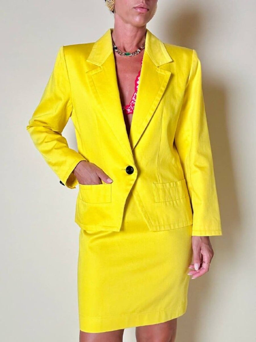 Tailleur in cotone giallo “Yves Saint Laurent”