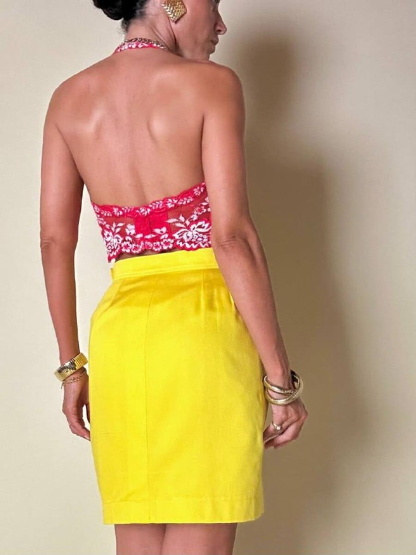 Tailleur in cotone giallo “Yves Saint Laurent”