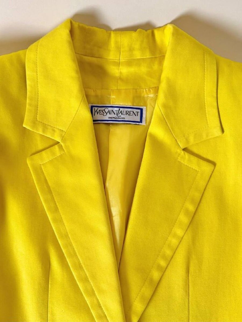 Tailleur in cotone giallo “Yves Saint Laurent”