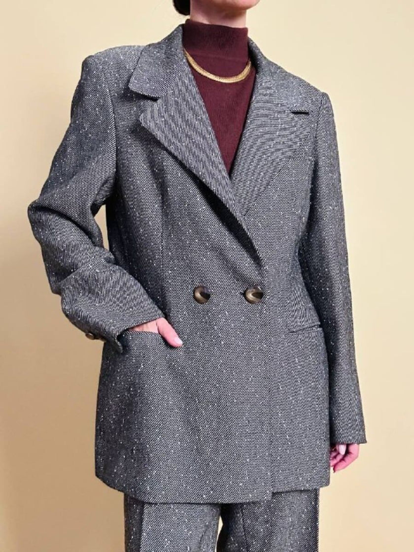 Tailleur sartoriale in lana boutonné