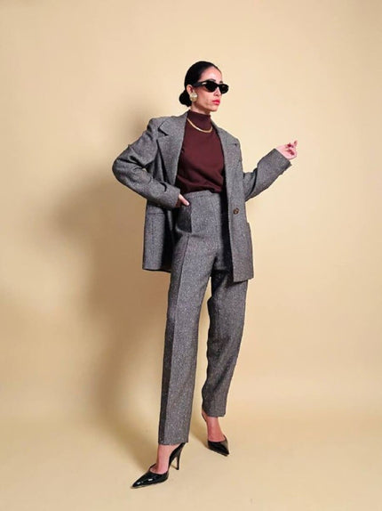 Tailleur sartoriale in lana boutonné