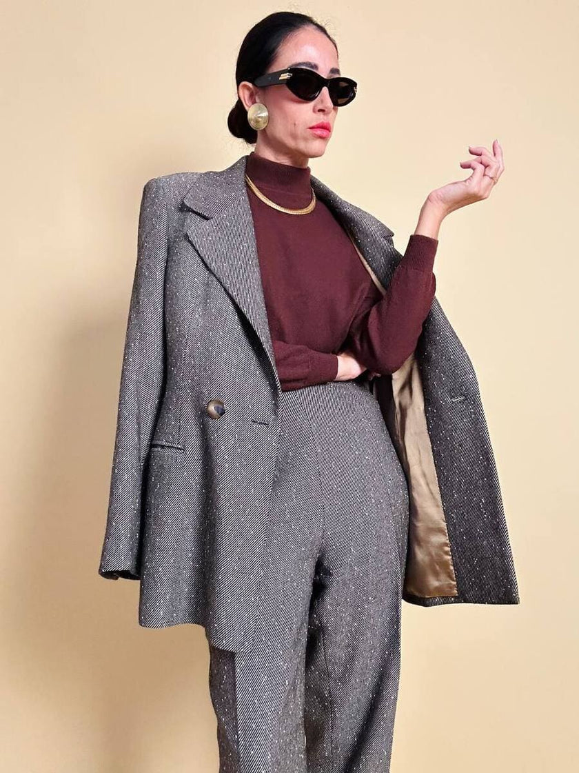 Tailleur sartoriale in lana boutonné