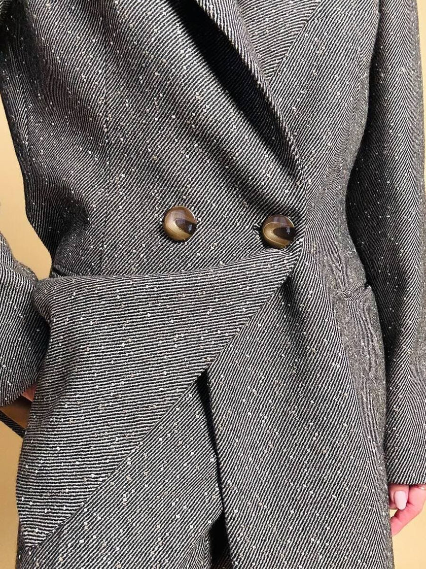 Tailleur sartoriale in lana boutonné