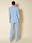 Tailleur giacca/pantalone in fresco di lana celeste “Guy Laroche”