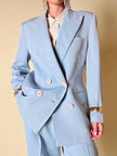 Tailleur giacca/pantalone in fresco di lana celeste “Guy Laroche”