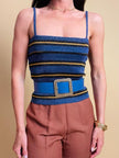 Top in Lurex a righe multicolor