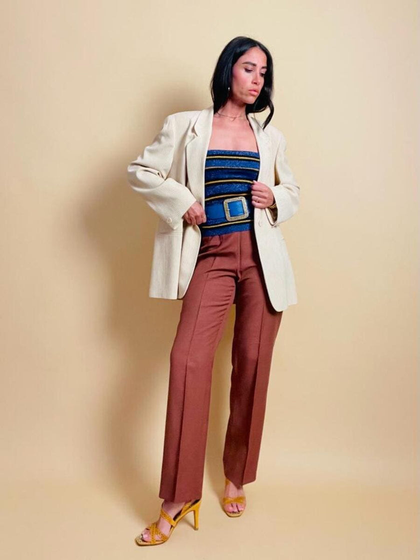 Top in Lurex a righe multicolor