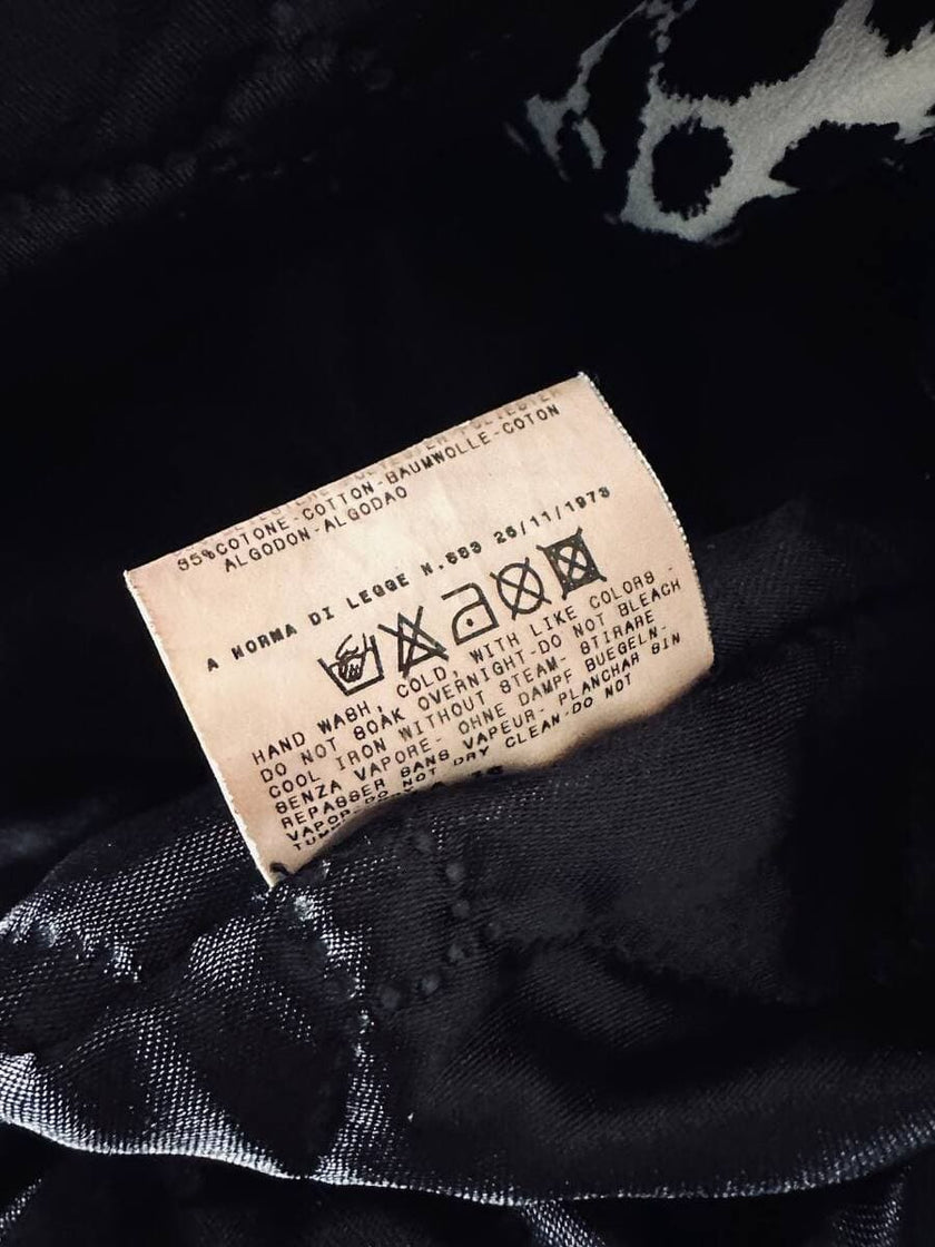 Giaccone vintage Fendissime in ecopelle bianca fantasia leopardo floccata nera