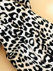 Giaccone vintage Fendissime in ecopelle bianca fantasia leopardo floccata nera