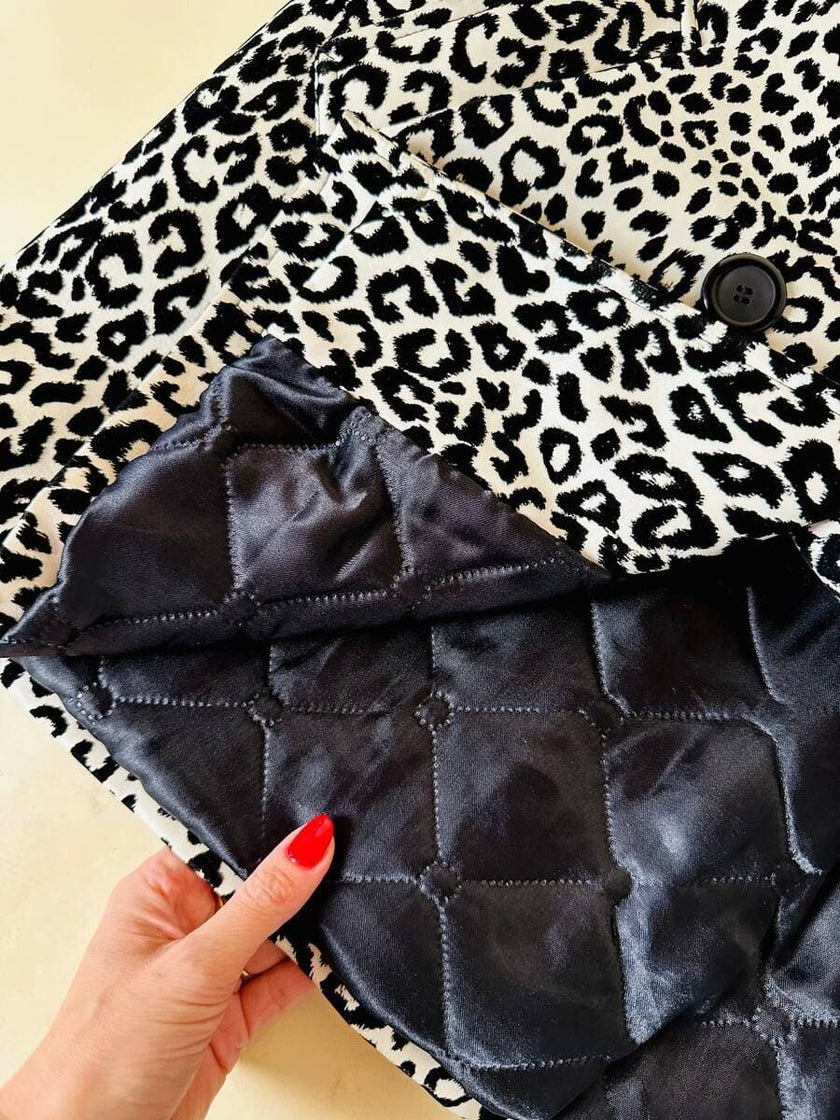 Trench leopardato in ecopelle black and white “Fendissime”