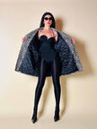 Trench leopardato in ecopelle black and white “Fendissime”