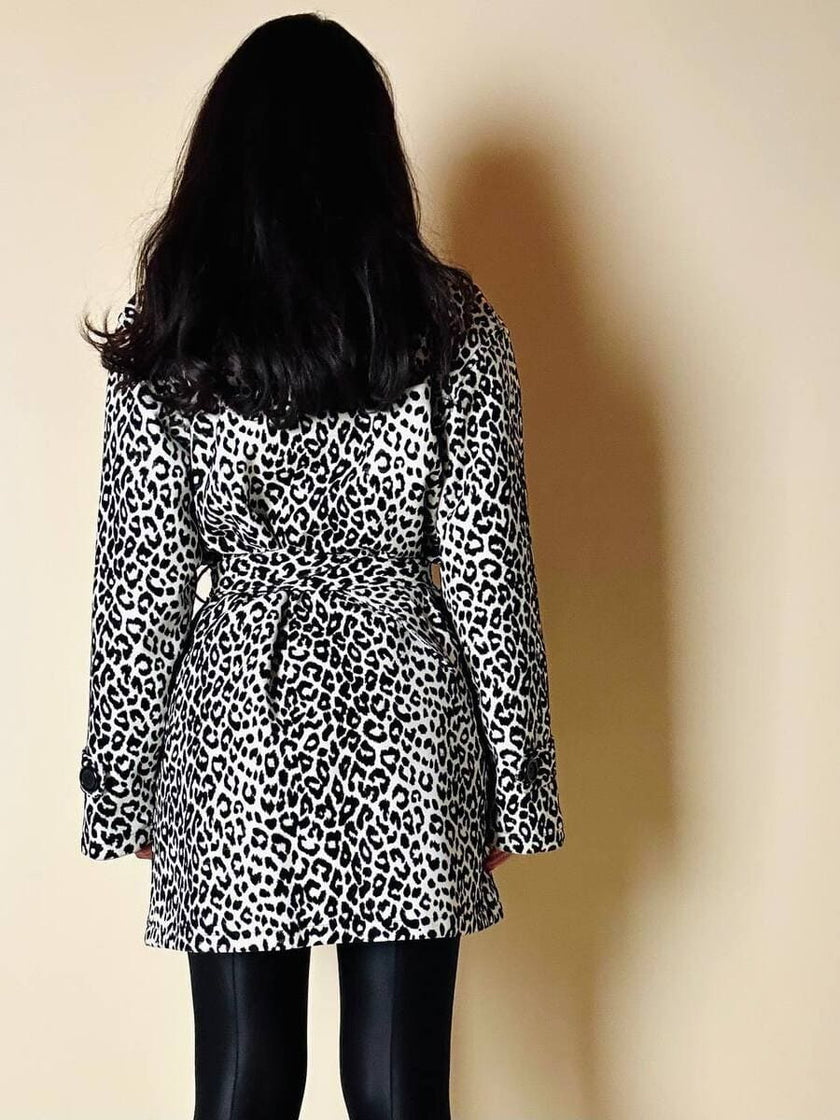 Trench leopardato in ecopelle black and white “Fendissime”