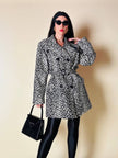 Trench leopardato in ecopelle black and white “Fendissime”