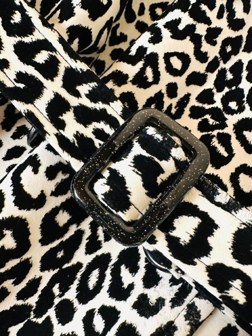 Trench leopardato in ecopelle black and white “Fendissime”