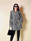 Trench leopardato in ecopelle black and white “Fendissime”