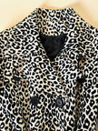 Giaccone vintage Fendissime in ecopelle bianca fantasia leopardo floccata nera
