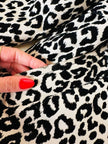 Giaccone vintage Fendissime in ecopelle bianca fantasia leopardo floccata nera
