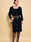Petite robe noire avec boutons bijoux « Yves Saint Laurent »