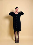 Petite robe noire avec boutons bijoux « Yves Saint Laurent »