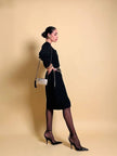 Petite robe noire avec boutons bijoux « Yves Saint Laurent »