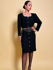 Petite robe noire avec boutons bijoux « Yves Saint Laurent »
