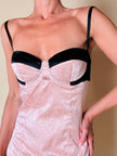 Tubino in raso Jacquard rosa con motivi floreali “Dolce & Gabbana”
