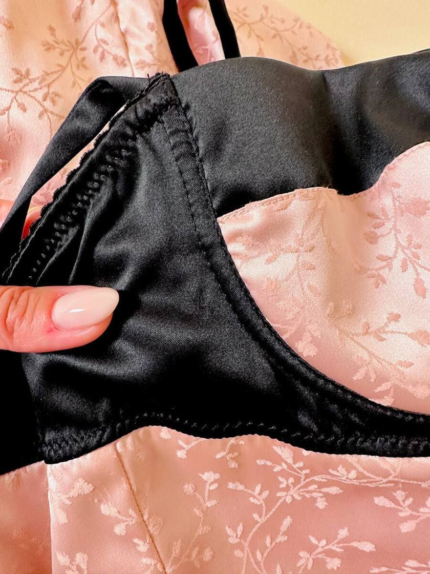 Tubino in raso Jacquard rosa con motivi floreali “Dolce & Gabbana”