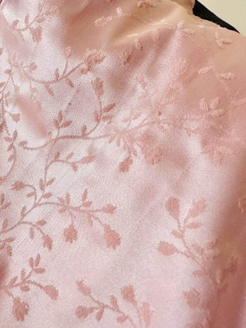 Tubino in raso Jacquard rosa con motivi floreali “Dolce & Gabbana”