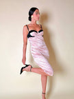 Tubino in raso Jacquard rosa con motivi floreali “Dolce & Gabbana”