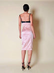 Tubino in raso Jacquard rosa con motivi floreali “Dolce & Gabbana”